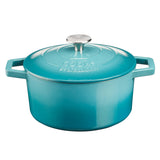 Cooks Professional Cast Iron Casserole 20cm | 2.8L Capacity | Enamelled Inside and Out | Graduated Green