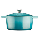 Cooks Professional Cast Iron Casserole 20cm | 2.8L Capacity | Enamelled Inside and Out | Graduated Green