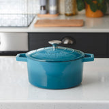 Cooks Professional Cast Iron Casserole 20cm | 2.8L Capacity | Enamelled Inside and Out | Graduated Green