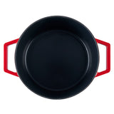 Cooks Professional Cast Iron Casserole Set of 2 | 26cm and 28cm | Enamelled Inside and Out | Graduated Red