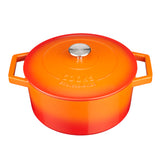 Cooks Professional Cast Iron Casserole 26cm | 5.8L Capacity | Enamelled Inside and Out | Graduated Orange