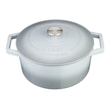 Cooks Professional Cast Iron Casserole 26cm | 5.8L Capacity | Enamelled Inside and Out | Graduated Grey