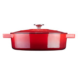 Cooks Professional Cast Iron Casserole Set of 2 | 26cm and 28cm | Enamelled Inside and Out | Graduated Red