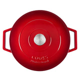 Cooks Professional Set of 3 Cast Iron Casserole | 20cm, 26cm and 28cm | Graduated Red