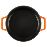 Cooks Professional Cast Iron Casserole Set of 3 | 20cm, 26cm and 28cm | Enamelled Inside and Out | Graduated Orange
