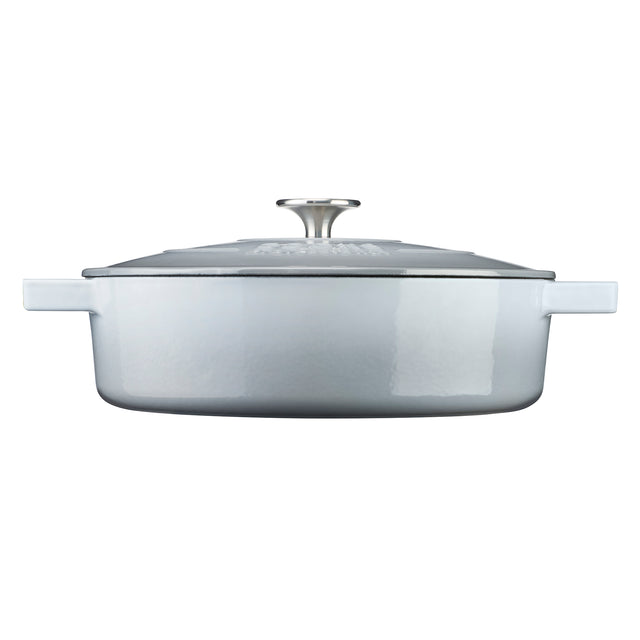 Cooks Professional 28cm Shallow Cast Iron Casserole | Graduated Grey