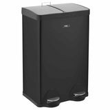 Cooks Professional Dual Recycle Kitchen Pedal Bin 60L | Dual Pedal | 2 x 30L Removable Compartments | Black