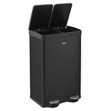 Cooks Professional Dual Recycle Kitchen Pedal Bin 60L | Dual Pedal | 2 x 30L Removable Compartments | Black