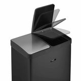 Cooks Professional Dual Recycle Kitchen Pedal Bin 60L | Dual Pedal | 2 x 30L Removable Compartments | Black