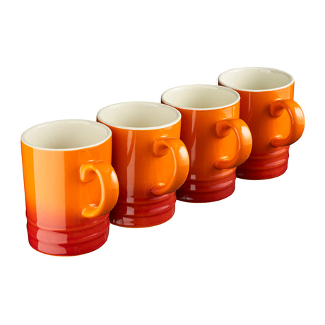 Cooks Professional 4 Piece Mug Set | 320ml | Orange
