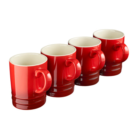 Cooks Professional 4 Piece Mug Set | 320ml | Red