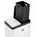 Cooks Professional Dual Recycle Kitchen Pedal Bin 60L | Dual Pedal | 2 x 30L Removable Compartments | White