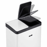 Cooks Professional Dual Recycle Kitchen Pedal Bin 60L | Dual Pedal | 2 x 30L Removable Compartments | White