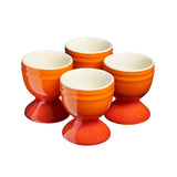 Cooks Professional 4 Piece Egg Cup Set | Made From Durable Stoneware | Orange