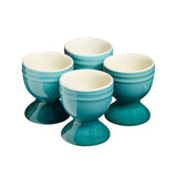 Cooks Professional 4 Piece Egg Cup Set | Made From Durable Stoneware | Teal