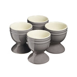 Cooks Professional 4 Piece Egg Cup Set | Made From Durable Stoneware | Grey