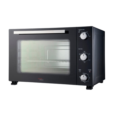 Cooks Professional Mini Oven | 48 Litre | 3 Cooking Functions | Powerful 1500W | Black/Silver