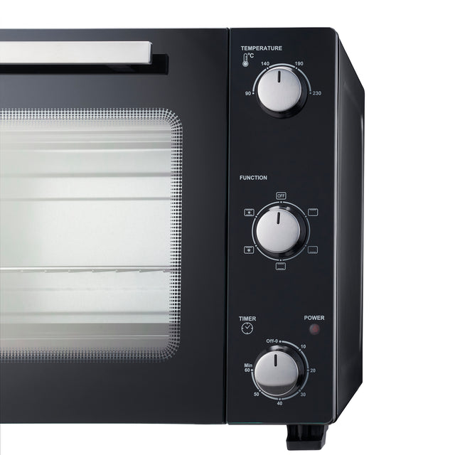 Cooks Professional Mini Oven | 48 Litre | 3 Cooking Functions | Powerful 1500W | Black/Silver