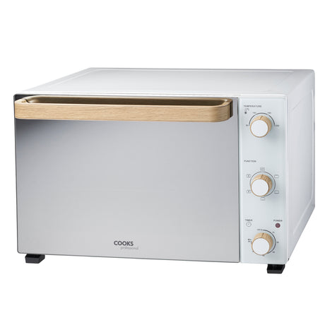 Cooks Professional Mini Oven | 48 Litre | 3 Cooking Functions | Powerful 1500W | White Nordic