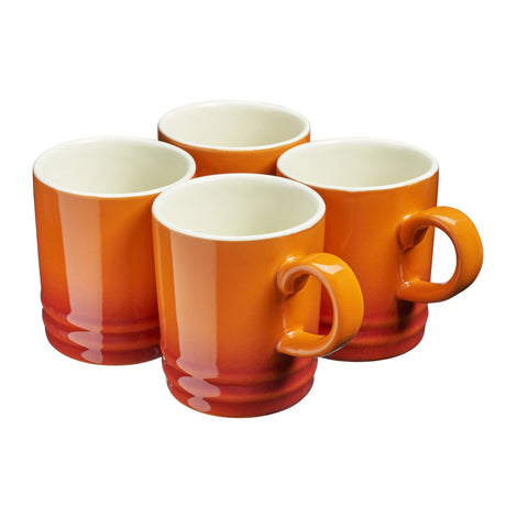 Cooks Professional 4 Piece Mug Set | 350ml | Orange