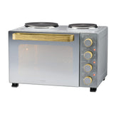 Cooks Professional Mini Oven | 28 Litre with 2 Hobs | Powerful 3200W | Grey Nordic