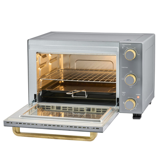 Cooks Professional Mini Oven | 28 Litre | 3 Cooking Functions | Powerful 1500W | Nordic Grey