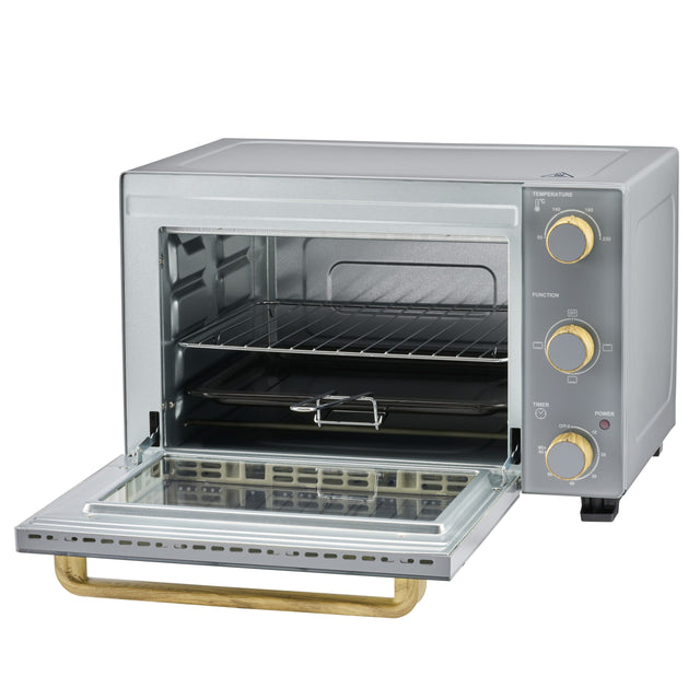 Cooks Professional Mini Oven | 28 Litre | 3 Cooking Functions | Powerful 1500W | Nordic Grey