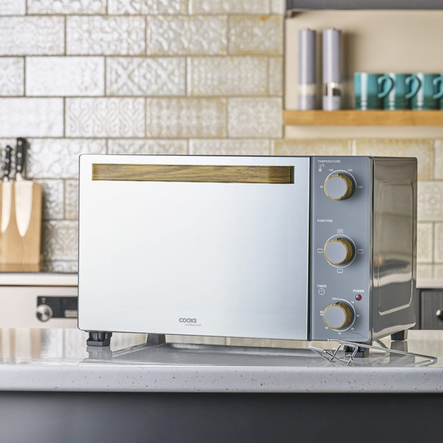 Cooks Professional Mini Oven | 28 Litre | 3 Cooking Functions | Powerful 1500W | Nordic Grey