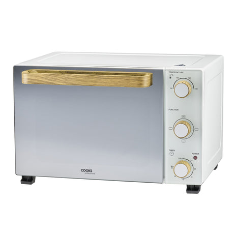 Cooks Professional Mini Oven | 28 Litre | 3 Cooking Functions | Powerful 1500W | Nordic White