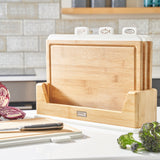 Cooks Professional Index Chopping Board Set | 4-Piece Bamboo | Durable and Easy Clean | White Tabs