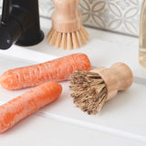 Cooks Professional Set of 2 Eco Friendly Bamboo Washing Up Dish Brushes | Soft and Hard Bristles | Plastic Free | Kitchen Sink | Zero Waste Scrubbing Brush for Home