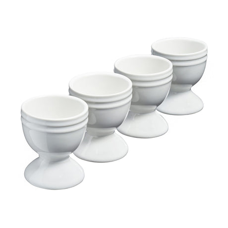 Cooks Professional 4 Piece Egg Cup Set | Made From Durable Stoneware | White