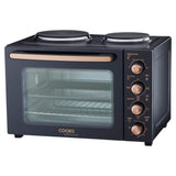 Cooks Professional Mini Oven with 2 Hobs | 34 Litre | Powerful 1500W | Black and Copper