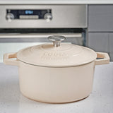 Cooks Professional 26cm Cast Iron Casserole | Off White