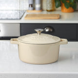 Cooks Professional Cast Iron Casserole Set of 3 | 20cm, 26cm and 28cm | Enamelled Inside and Out | Off White