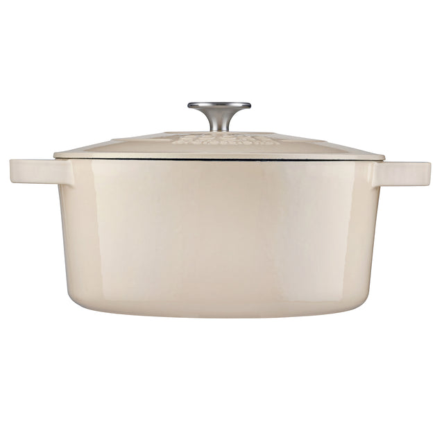 Cooks Professional 26cm Cast Iron Casserole | Off White