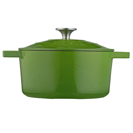 Cooks Professional Cast Iron Casserole 20cm | 2.8L Capacity | Enamelled Inside and Out | Graduated Green