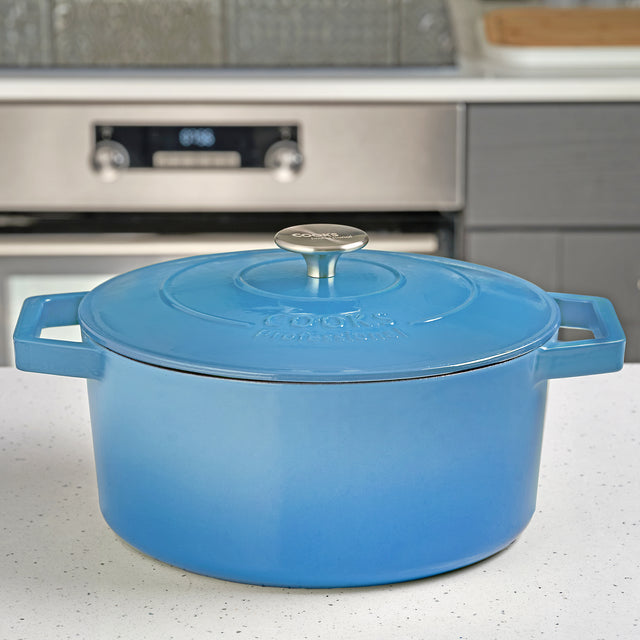 Cooks Professional 26cm Cast Iron Casserole | Graduated Blue