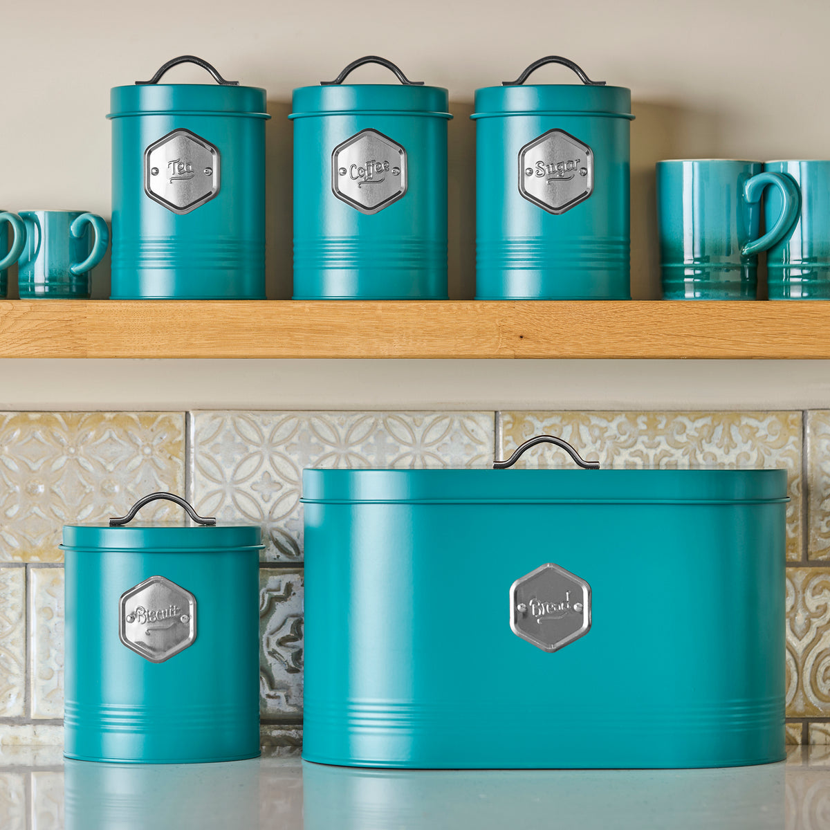 Cooks Professional 5 Piece Kitchen Storage Set | Teal / Silver ...