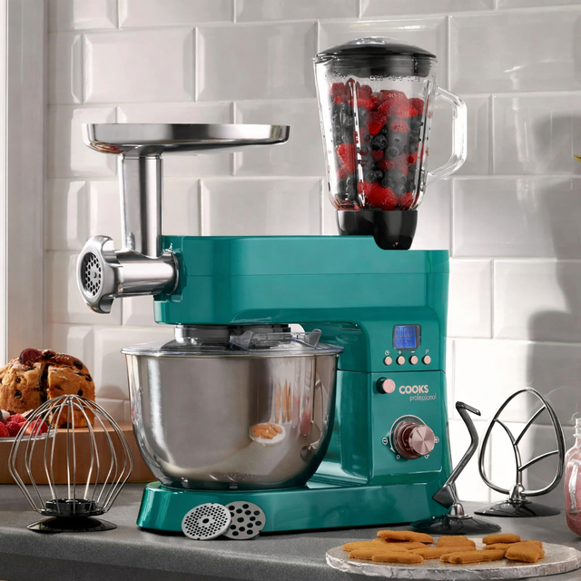 Cooks Professional Multi Function 6.2L Stand Mixer | Teal / Rose Gold