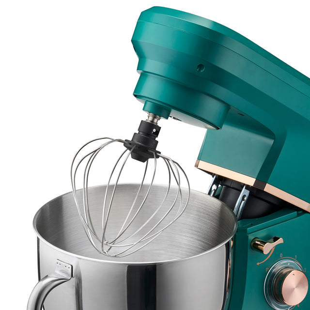 Cooks Professional Stand Mixer | 1200W | 7 Litre Mixing Bowl | 8 Speed Settings | Teal/Copper