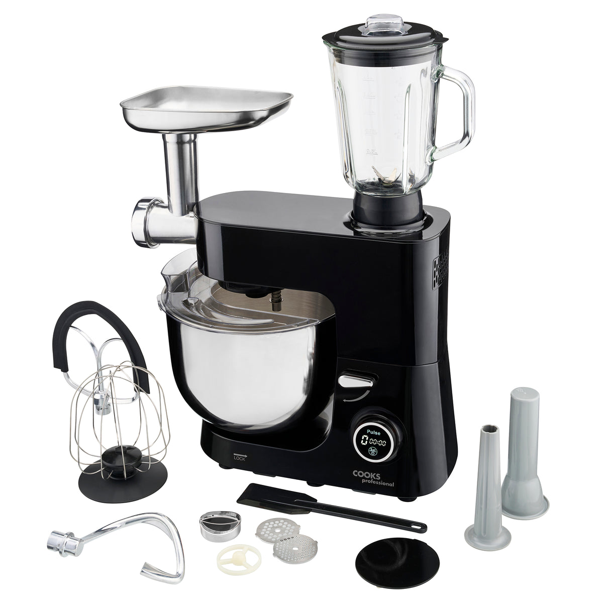 Multi Task Mixer Cooks Professional Multi Function 8L Digital Stand Mixer | Black ...
