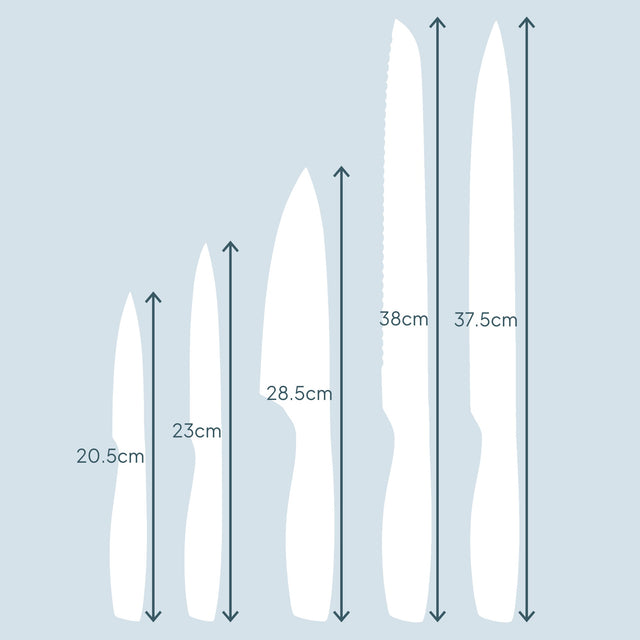 Cooks Professional ULTIMATE 5 Piece Knife Set with Magnetic Bamboo Knife Block