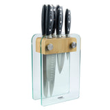 Cooks Professional ULTIMATE 6 Piece Knife Set | With Glass and Bamboo Knife Block