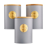 Cooks Professional 5 Piece Kitchen Storage Set with Bamboo Lids | Grey / Gold