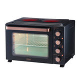 Cooks Professional 34L Mini Oven with 2 Ceramic Hobs | Black / Copper