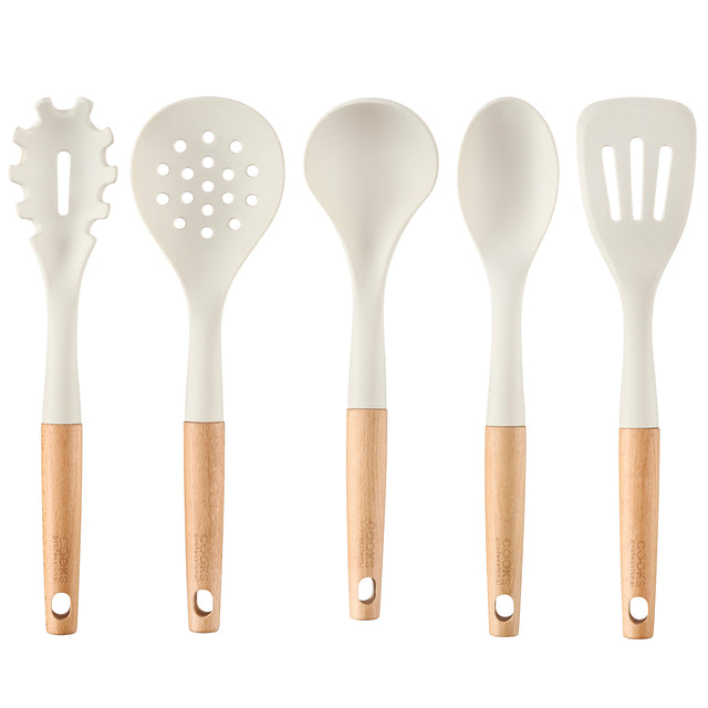Cooks Professional 5 Piece Silicone Utensil Set | White