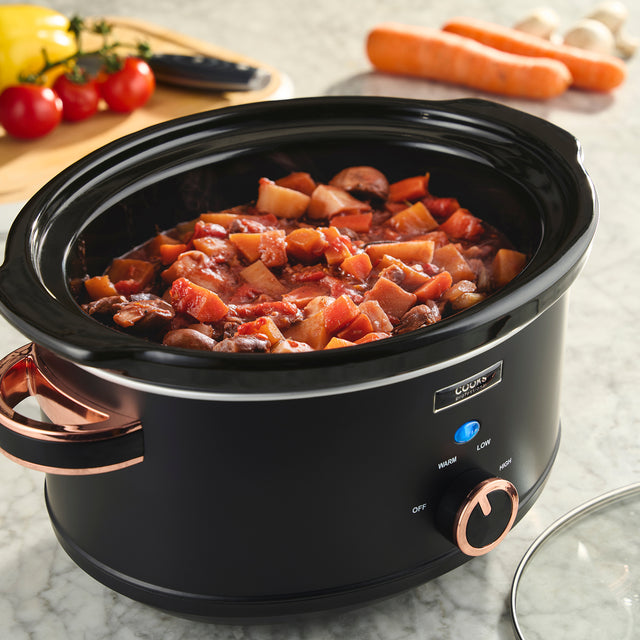 Cooks Professional 3.5L Slow Cooker | Black / Rose Gold