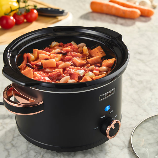 Cooks Professional 2.5L Slow Cooker | Black / Rose Gold