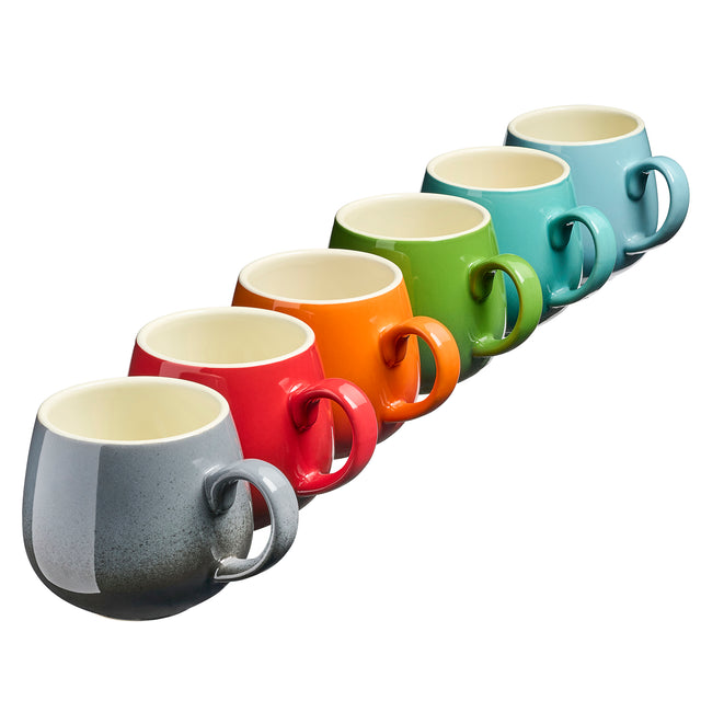 Cooks Professional Set of 4 Stoneware Mugs | 350ml | Multi-Colour